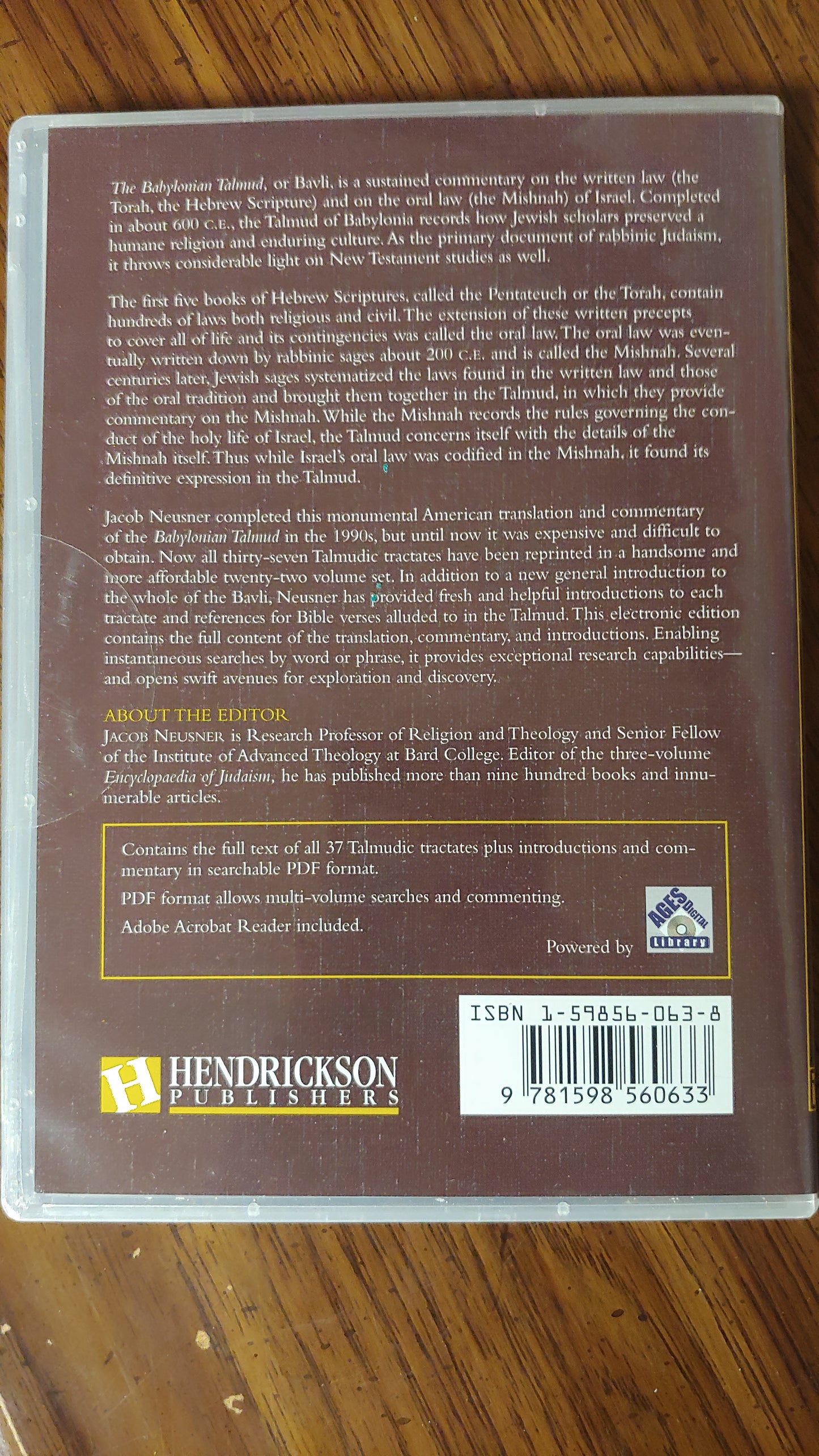 The Babylonian Talmud: A Translation and Commentary on CD-ROM