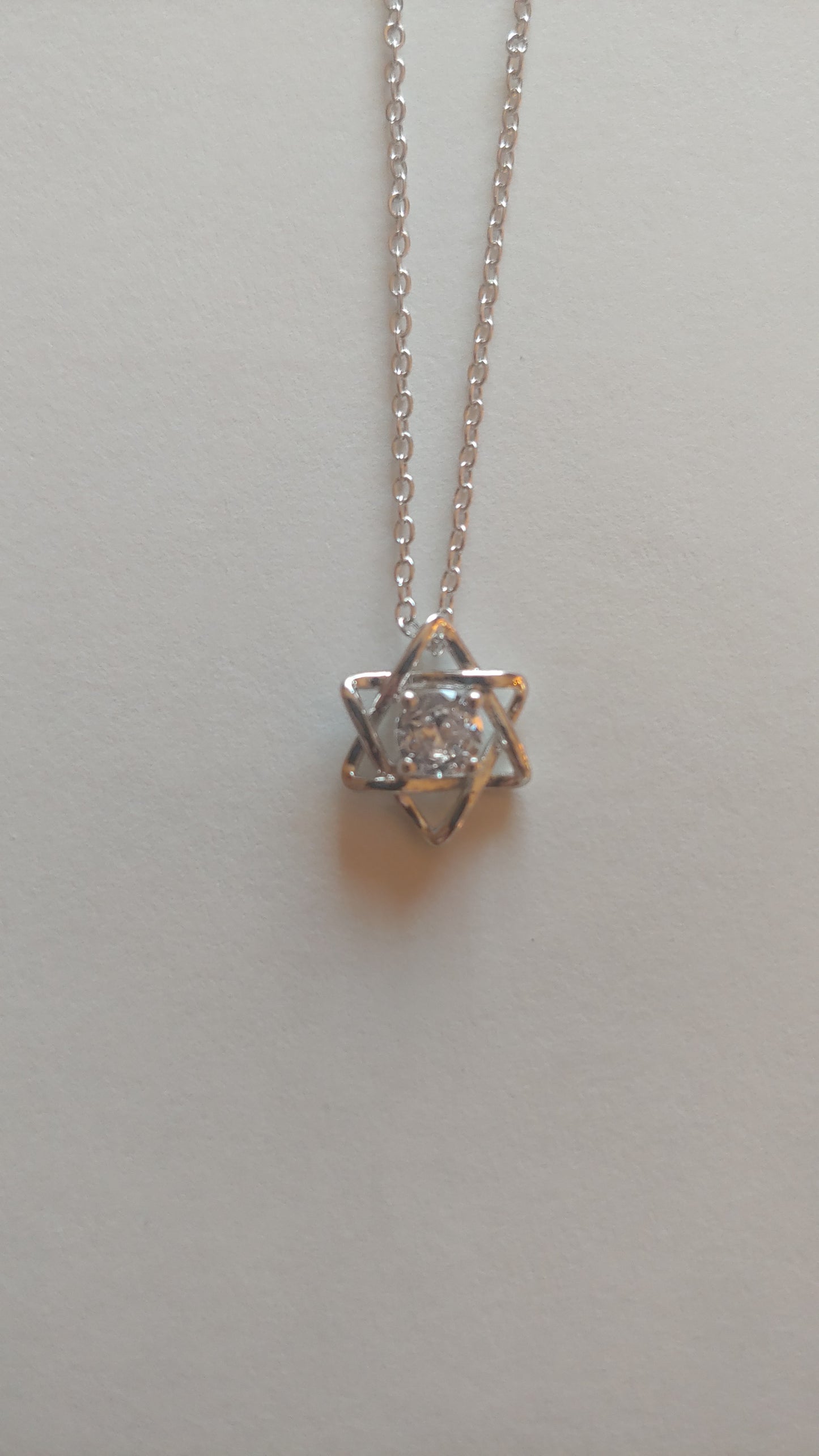 Star of David Necklace - Dainty with Cubic Zirconia Center