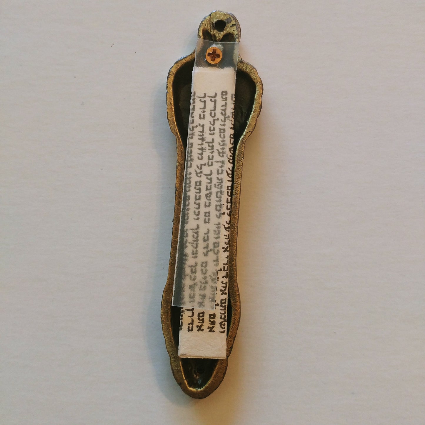 12 Tribes Emblems Brass Mezuzah