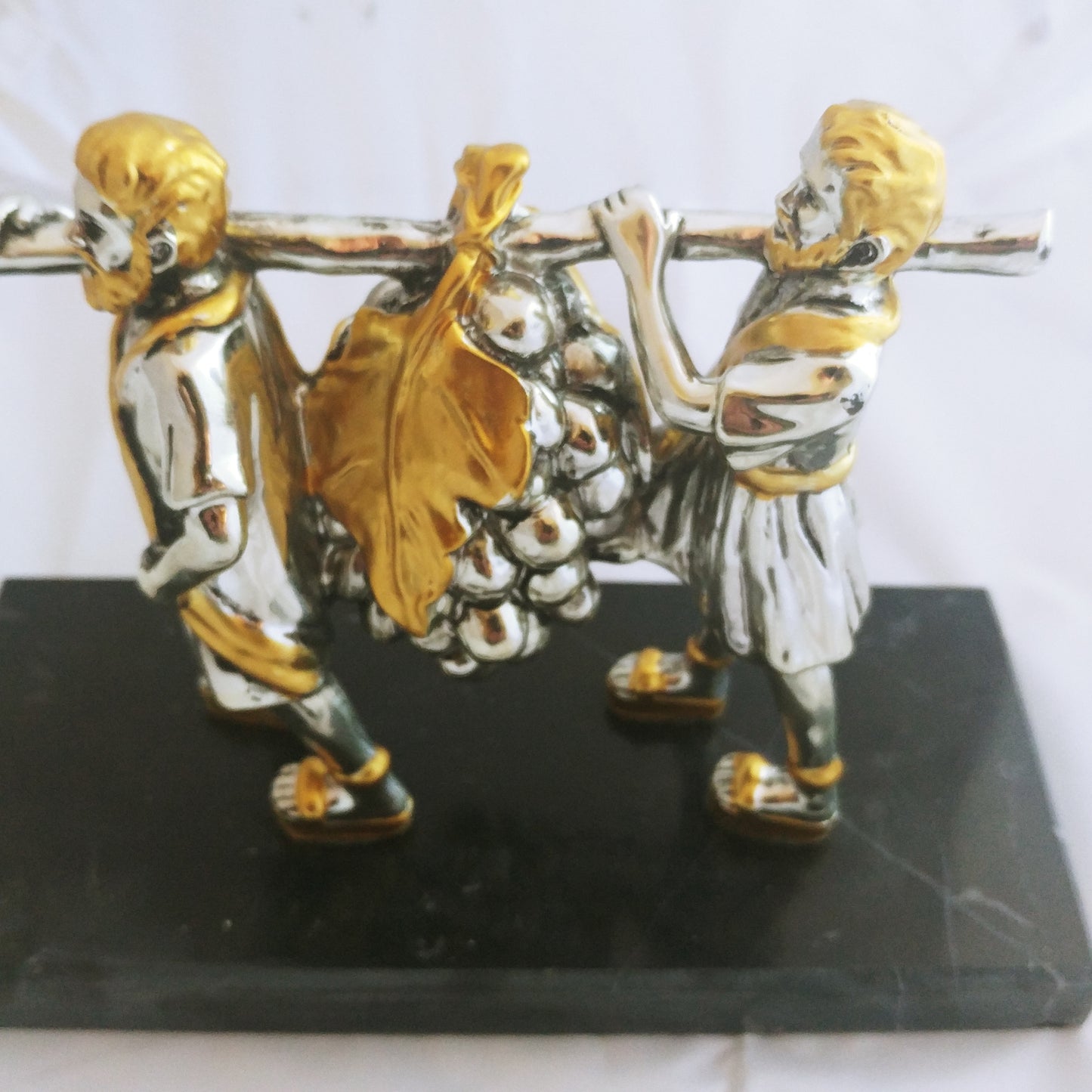 Joshua and Caleb with Grapes on Marble Base