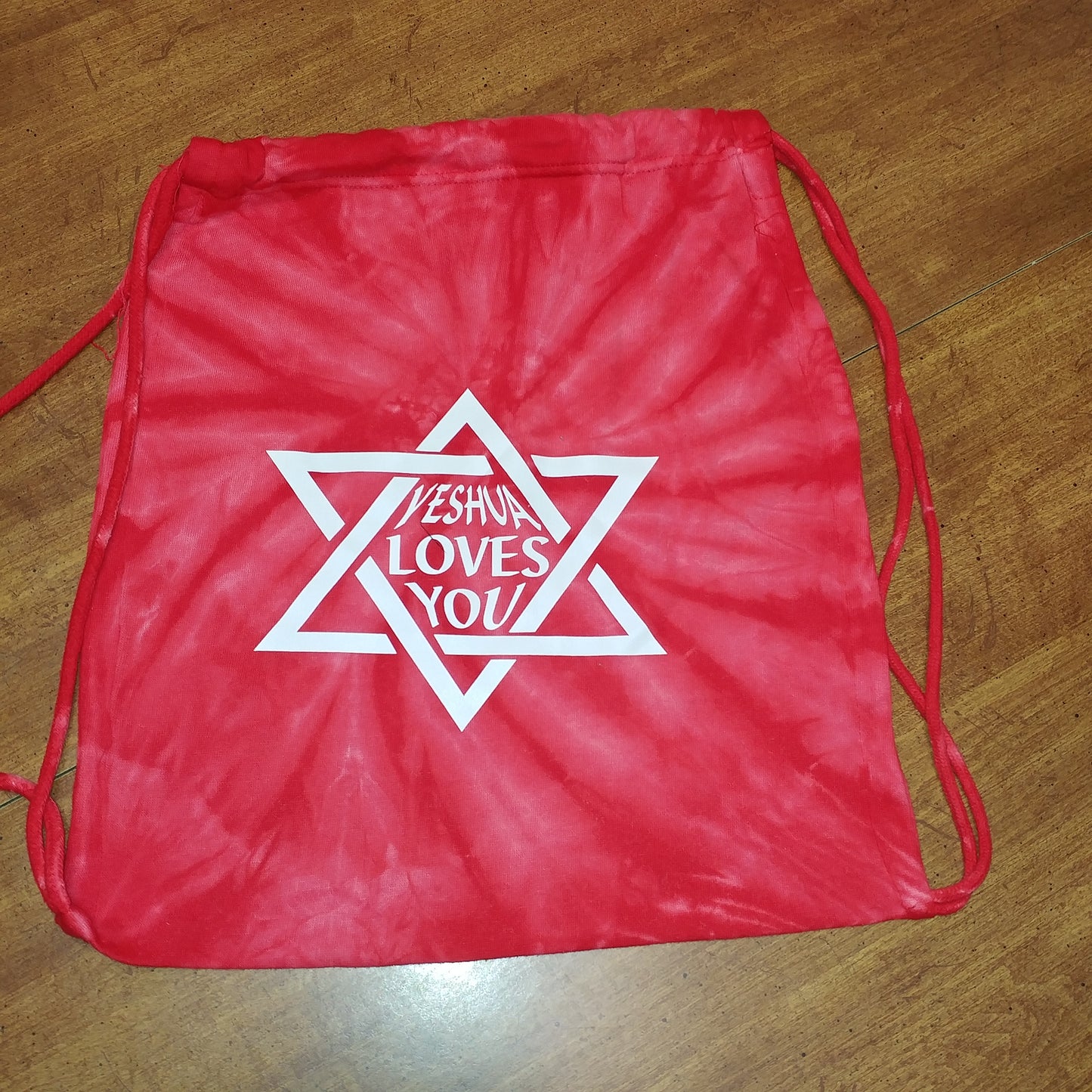 Back Bag - says Yeshua Loves You in Star of David