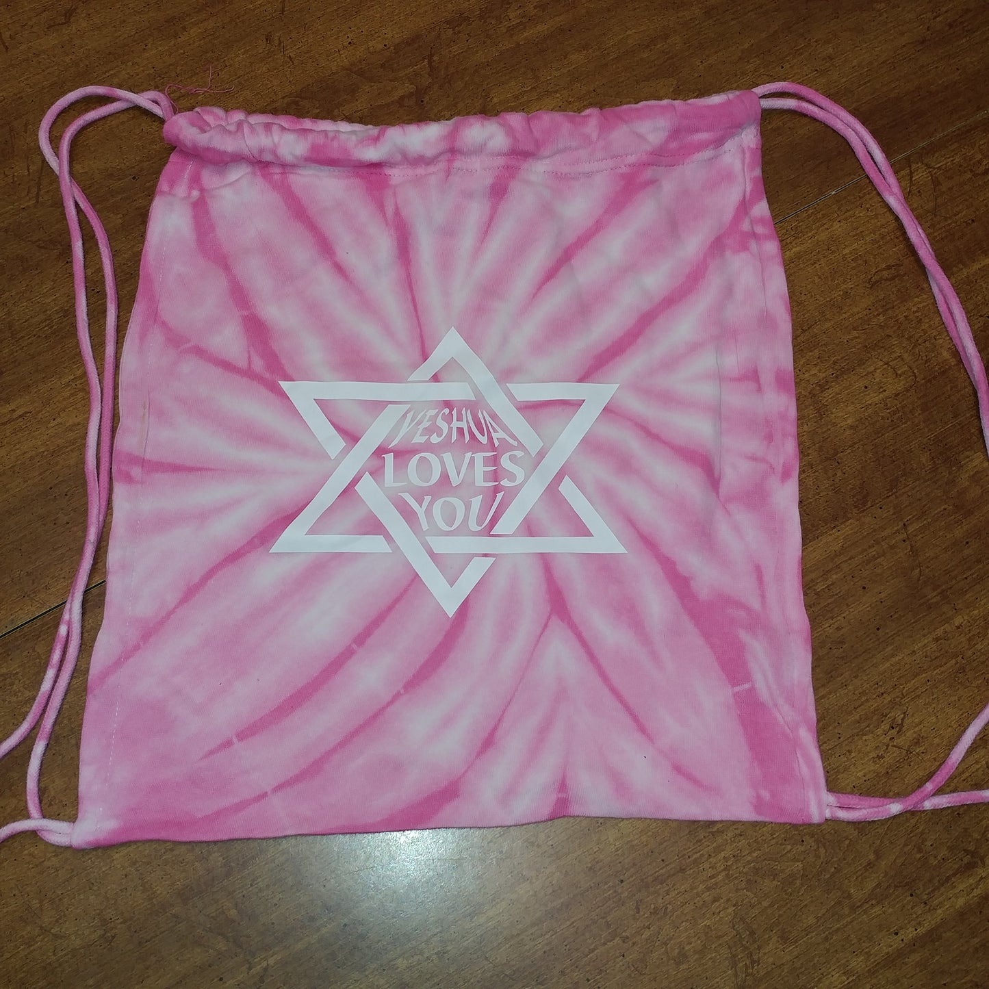 Back Bag - says Yeshua Loves You in Star of David