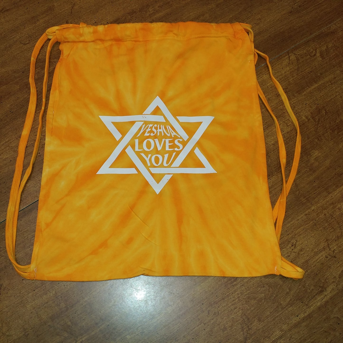 Back Bag - says Yeshua Loves You in Star of David