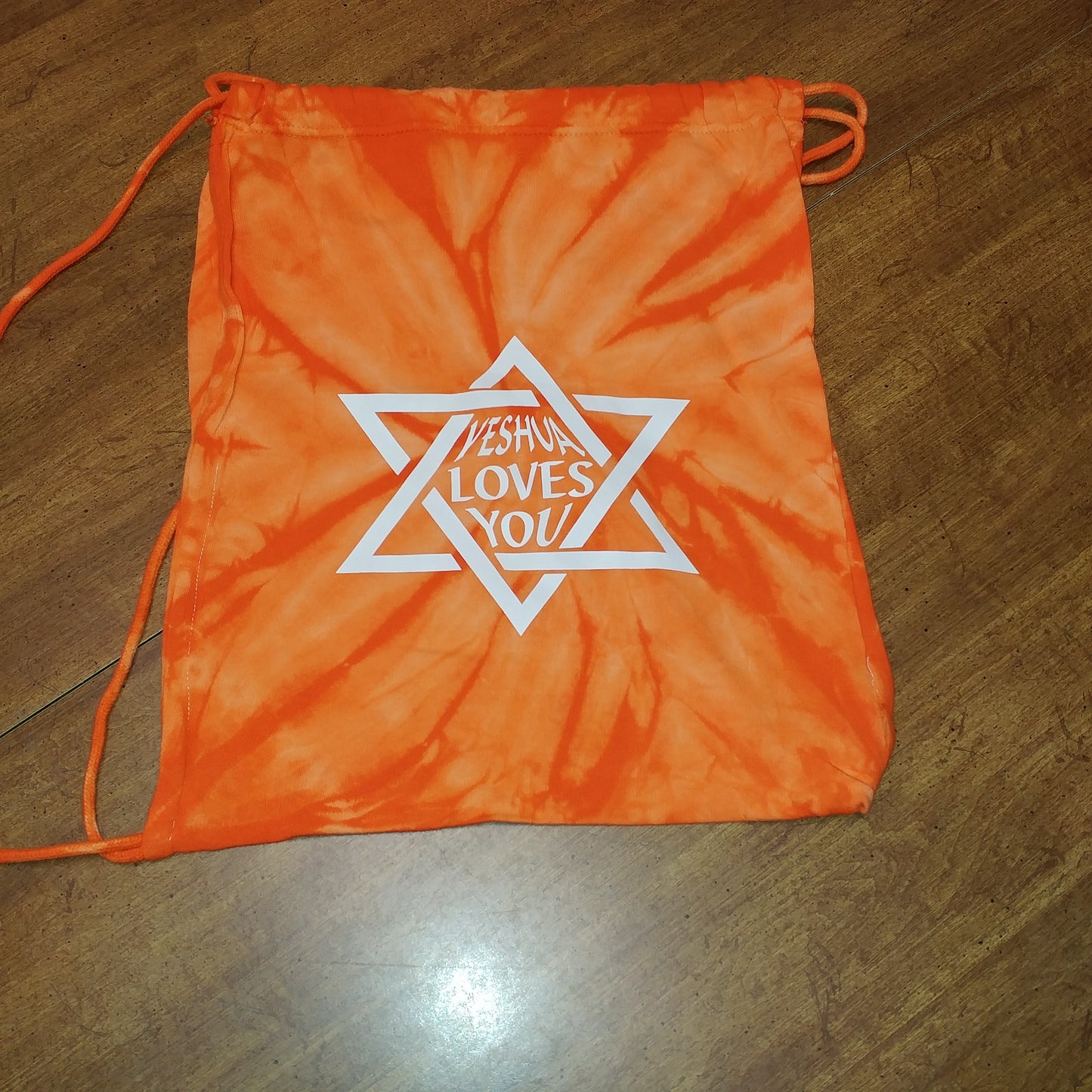 Back Bag - says Yeshua Loves You in Star of David