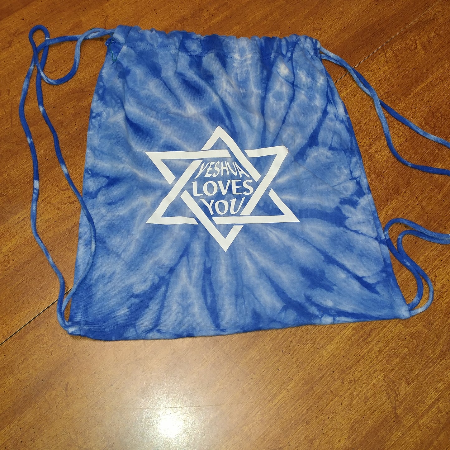 Back Bag - says Yeshua Loves You in Star of David