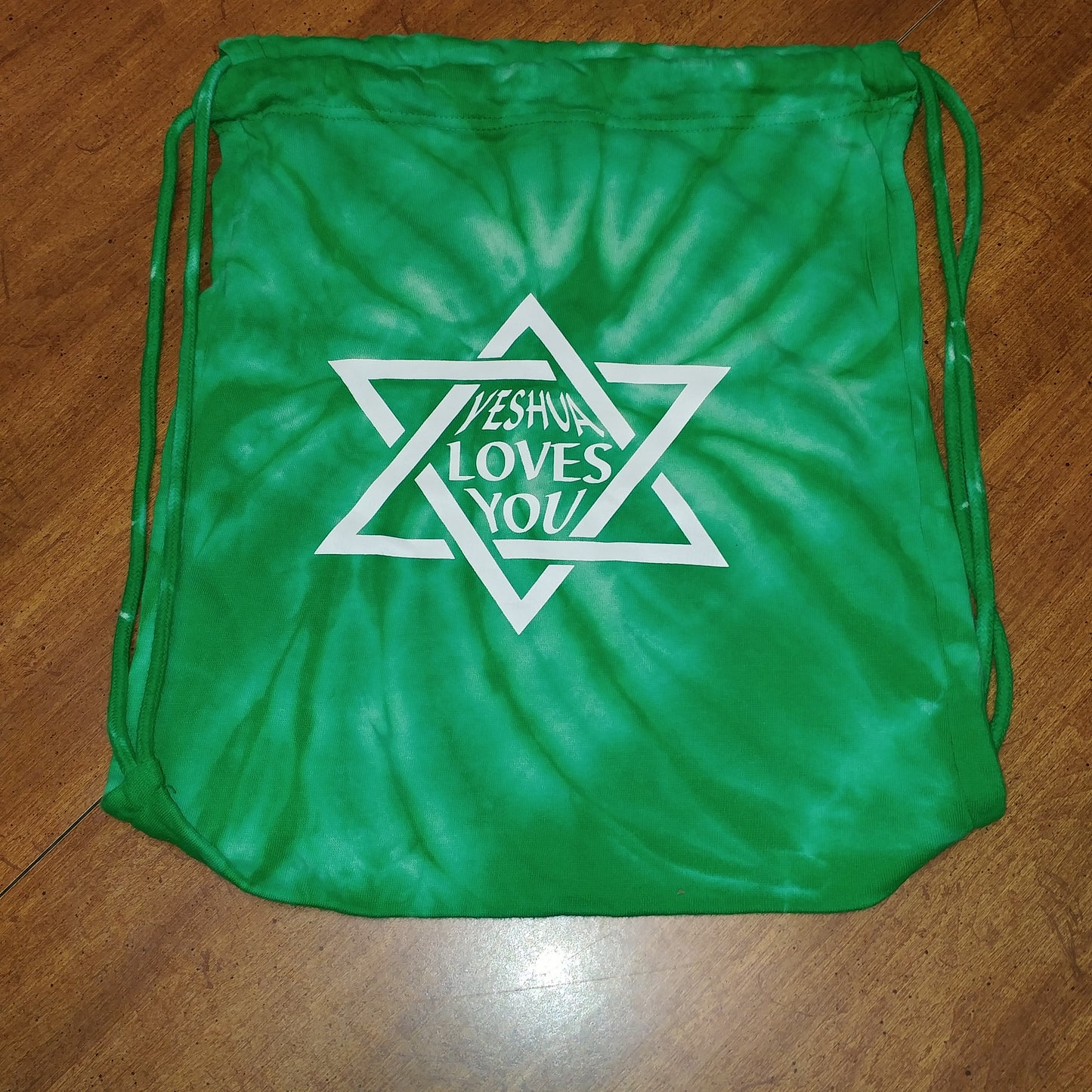Back Bag - says Yeshua Loves You in Star of David