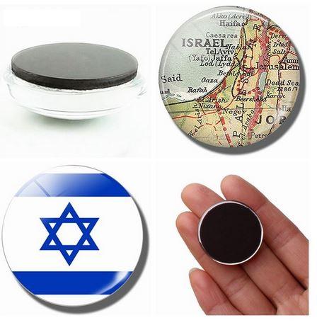 Israel flag and Israel map - TWO Fridge Magnets - Rock of Israel Store