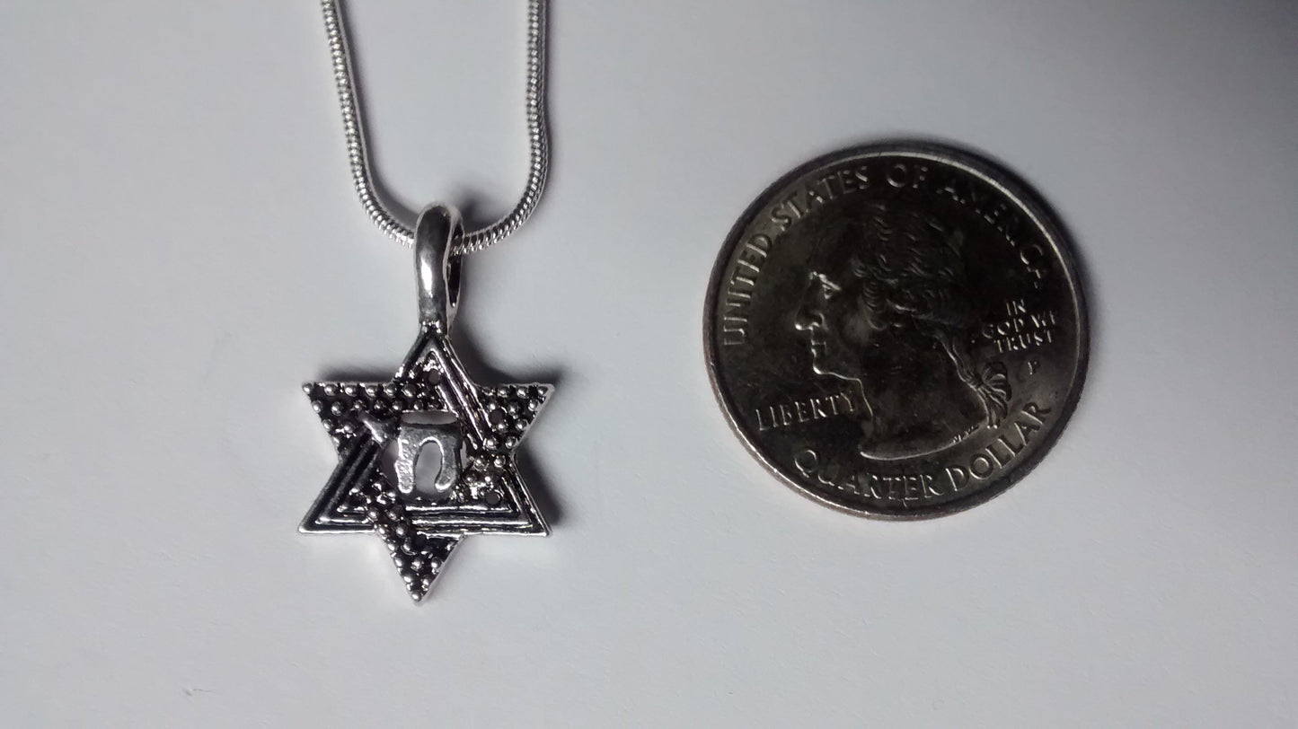 Star of David with Chai necklace (Chai is word for "LIFE" in Hebrew) - Rock of Israel