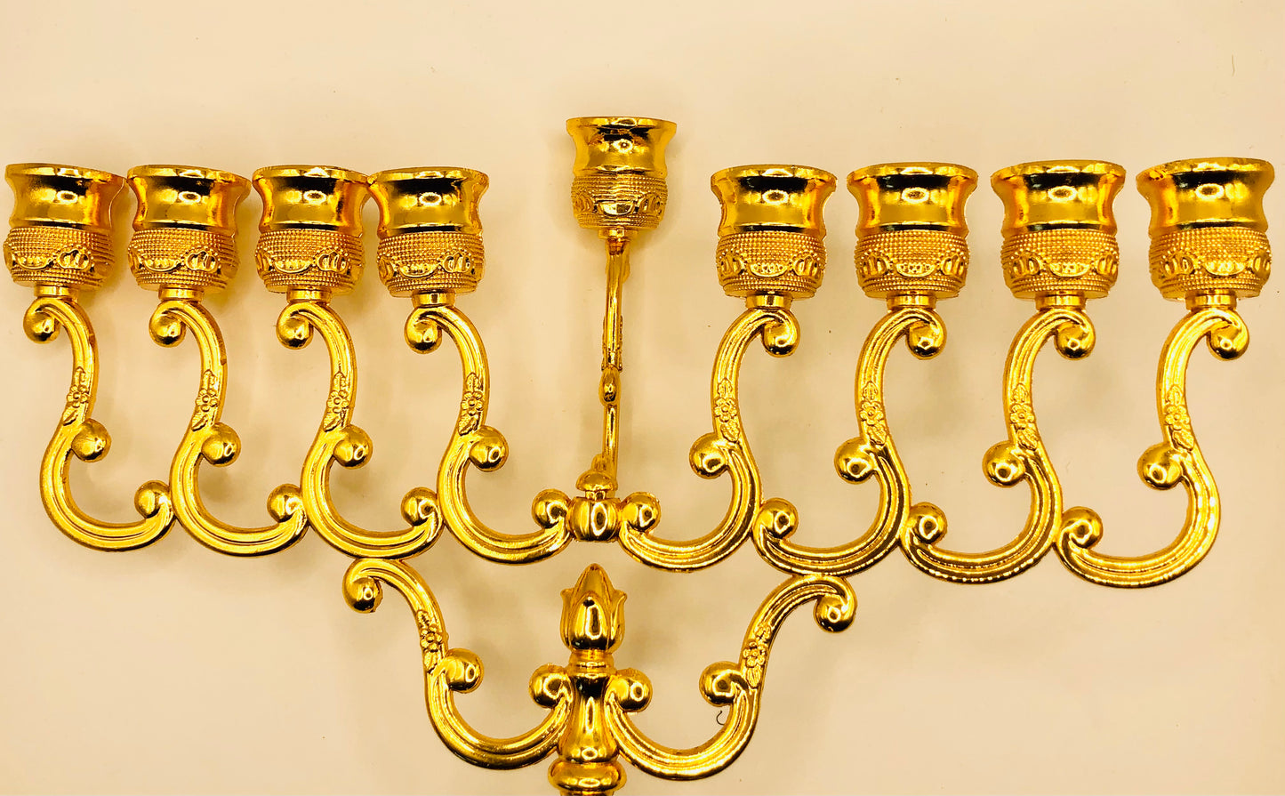 Gold painted Hanukkiah - Rock of Israel Store