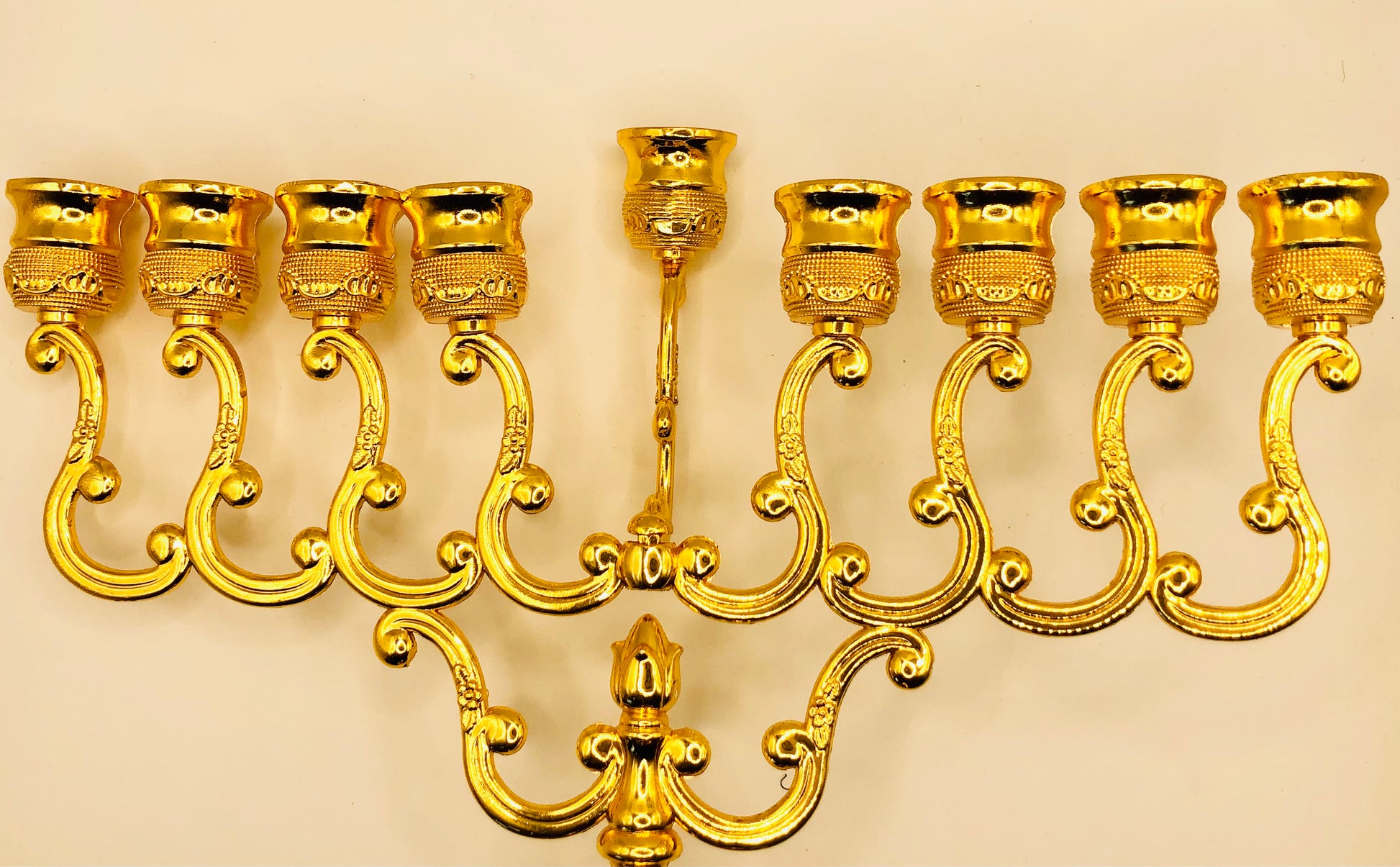 Gold painted Hanukkiah - Rock of Israel Store