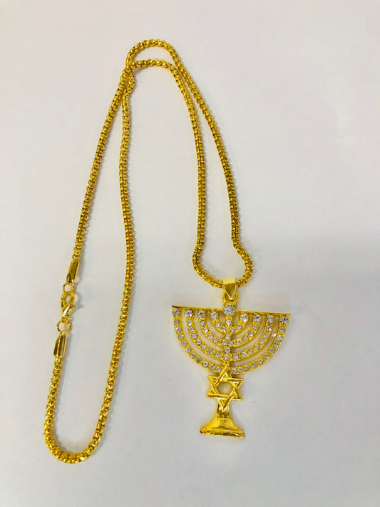 Hanukkiah Necklace