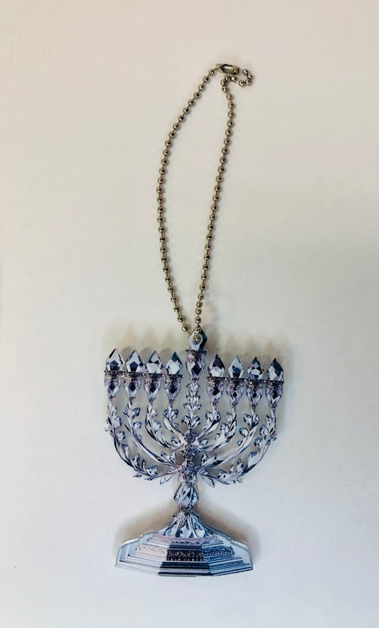 Hanukkiah decor for rear view mirror