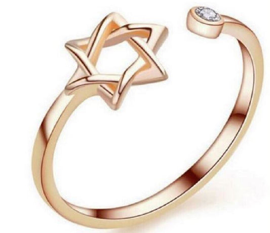 Star of David - Dainty Ring - ROSE or GOLD colored