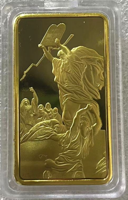 Moses on Mt. Sinai / Simulated Gold Ingot Bullion Bar