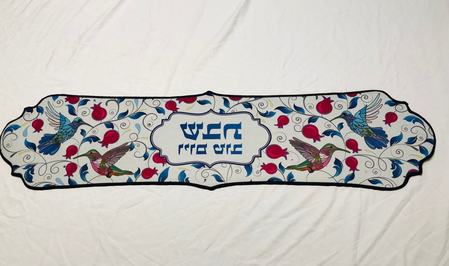 Red Pomegrante and Birds thermal table runner