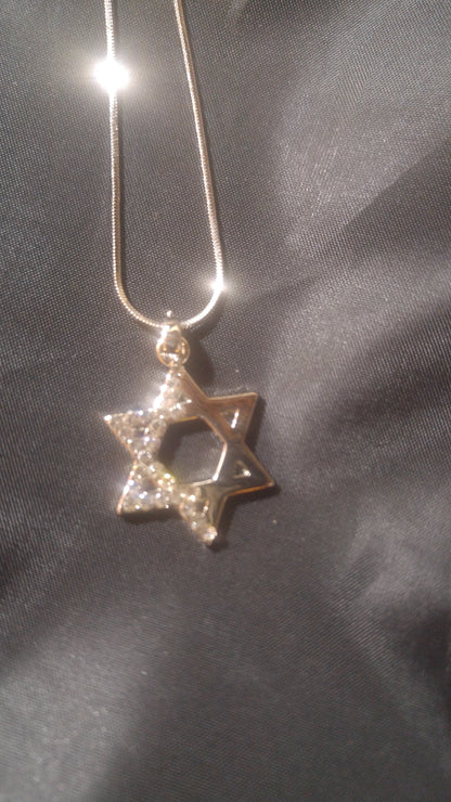 Star of David necklace covered half with stones - Rock of Israel Store