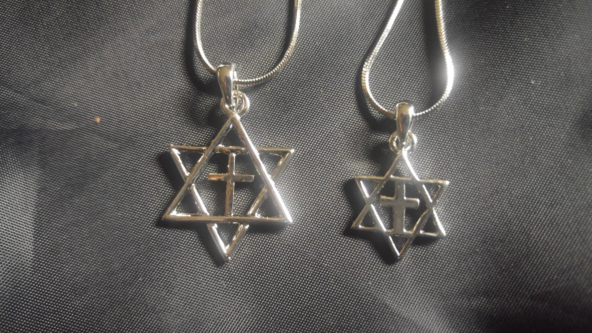 Messianic Necklace star of David w/ cross - Rock of Israel Store