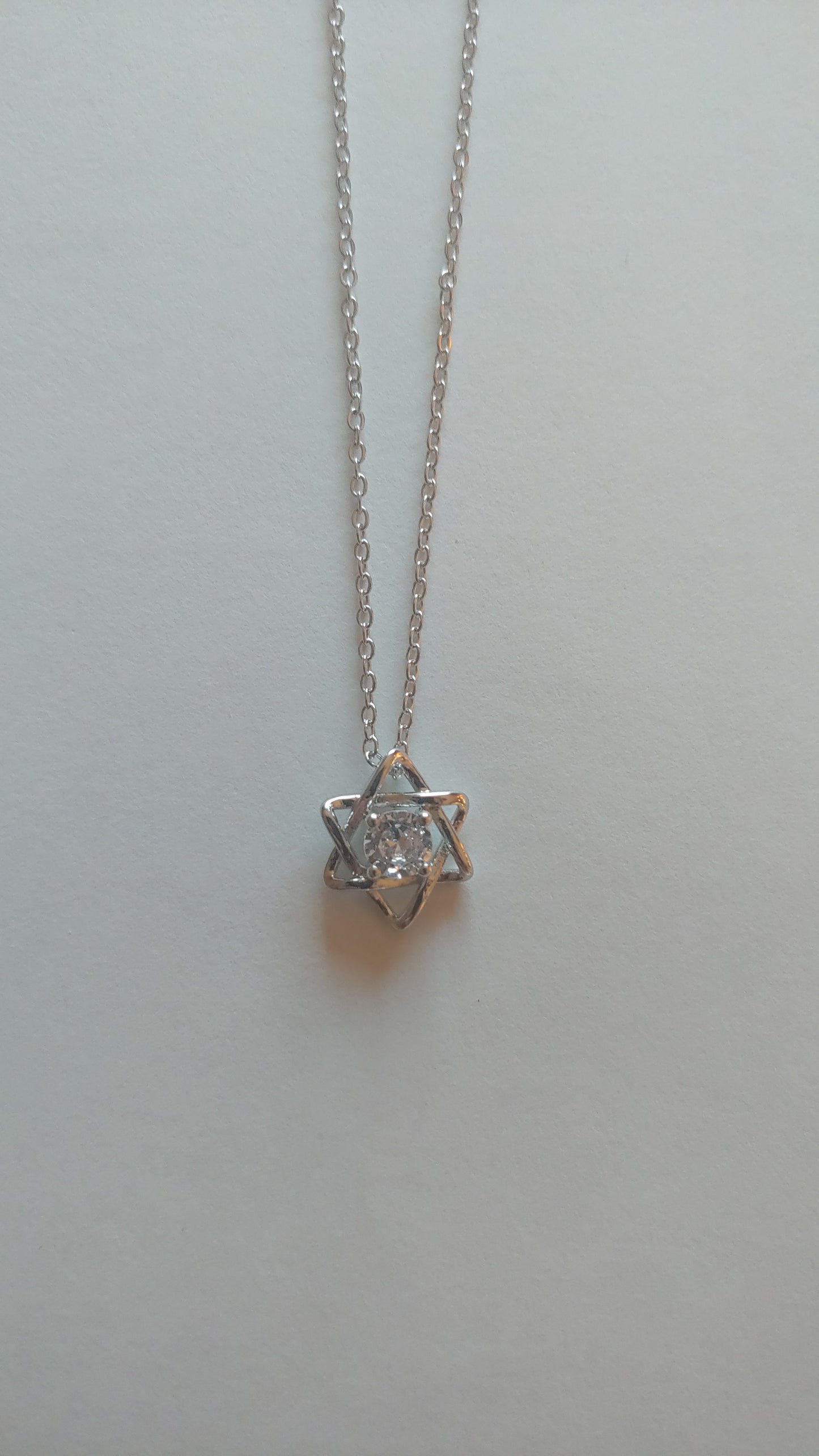 Star of David Necklace - Dainty with Cubic Zirconia Center