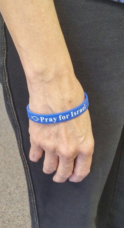 Pray for Israel rubber wrist band - Rock of Israel 