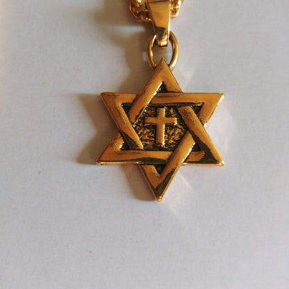 Star of David with Cross in center necklace