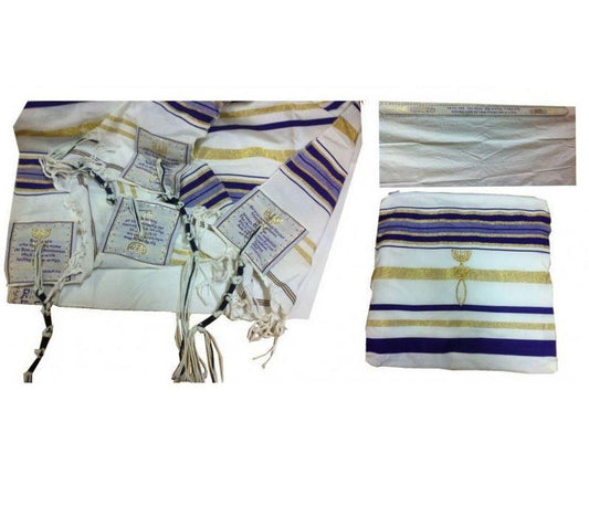 Blue Tallit (Prayer Shawl) Messianic - Rock of Israel 