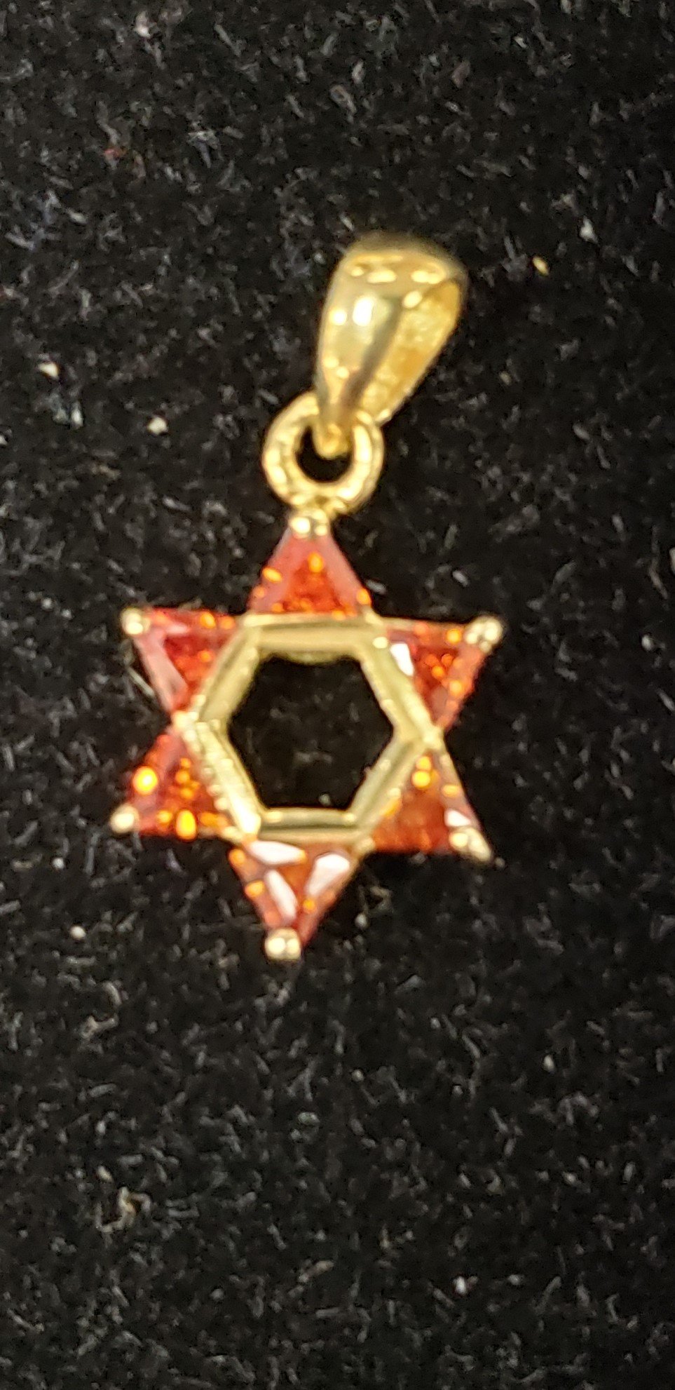 Star of David  w/ red stones / Gold plated / Silver 925 - Rock of Israel Store