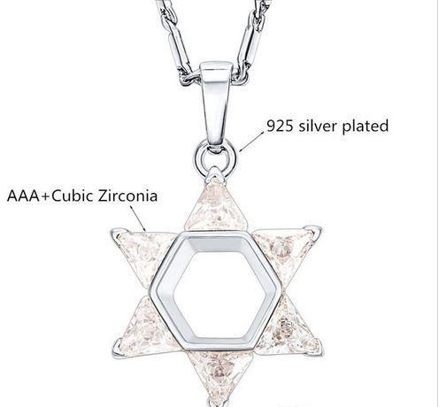 Star of David w/ cubic zirconia clear stones - Rock of Israel 