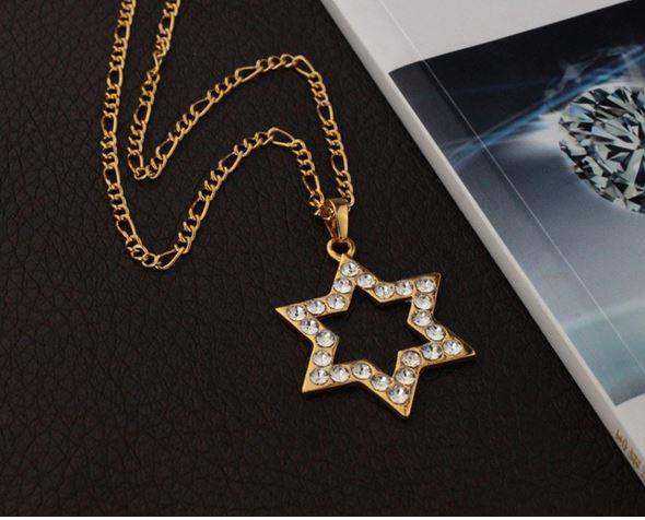 Star of David Necklace with Rhinestones – Rock of Israel Store