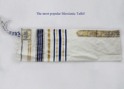 Blue Tallit (Prayer Shawl) Messianic - Rock of Israel 