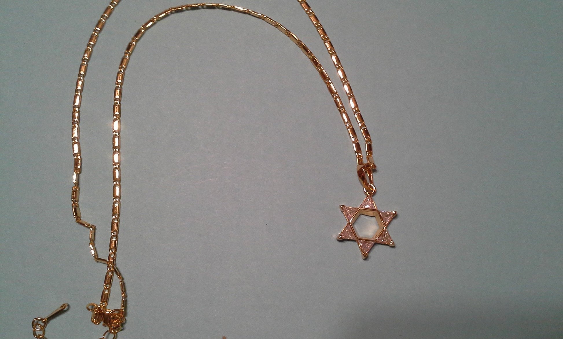 Star of David w/ cubic zirconia clear stones - Rock of Israel 