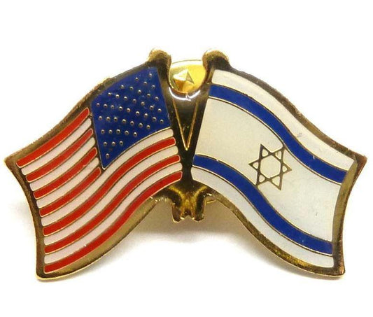 Israel / American Flag pin - Rock of Israel 