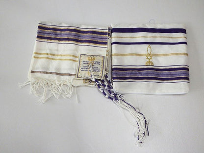 Blue Tallit (Prayer Shawl) Messianic - Rock of Israel 