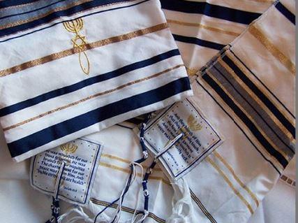 Blue Tallit (Prayer Shawl) Messianic - Rock of Israel 
