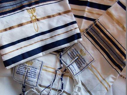 Blue Tallit (Prayer Shawl) Messianic - Rock of Israel 