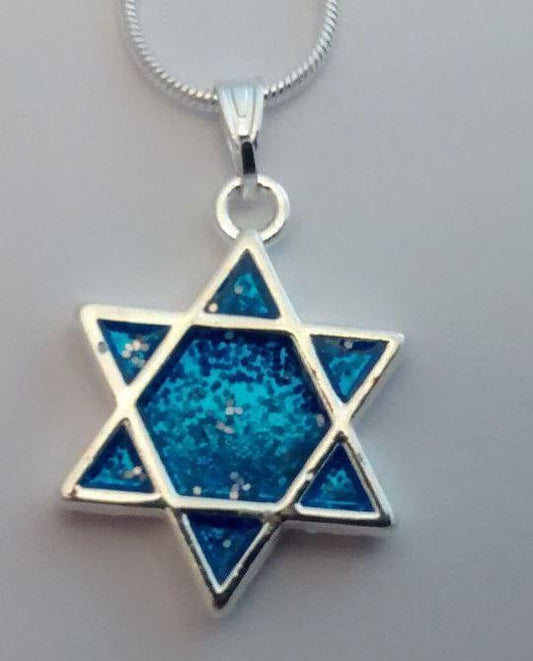 Star of David blue necklace - Rock of Israel 