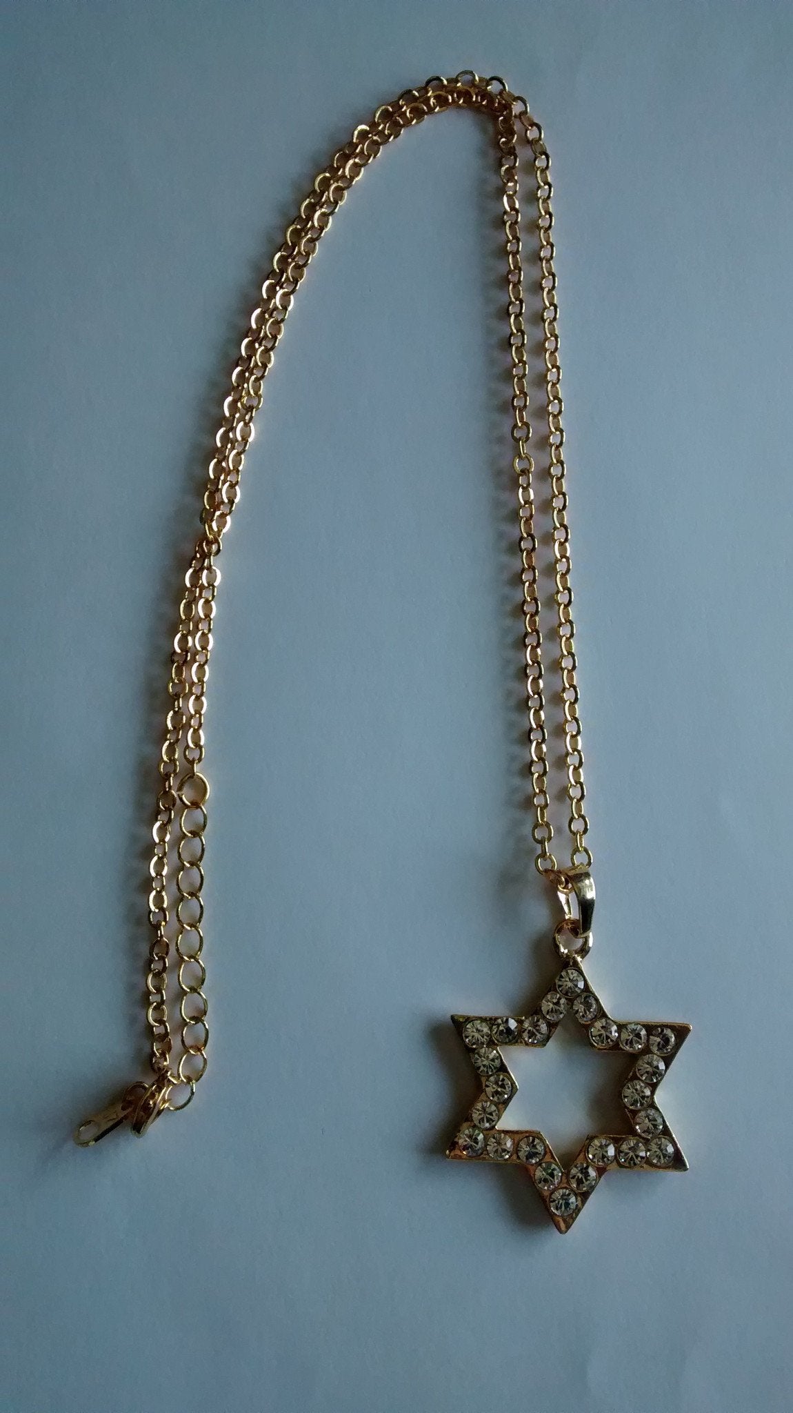 Star of David Necklace with Rhinestones - Rock of Israel 