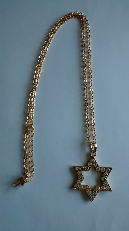 Star of David Necklace with Rhinestones - Rock of Israel 