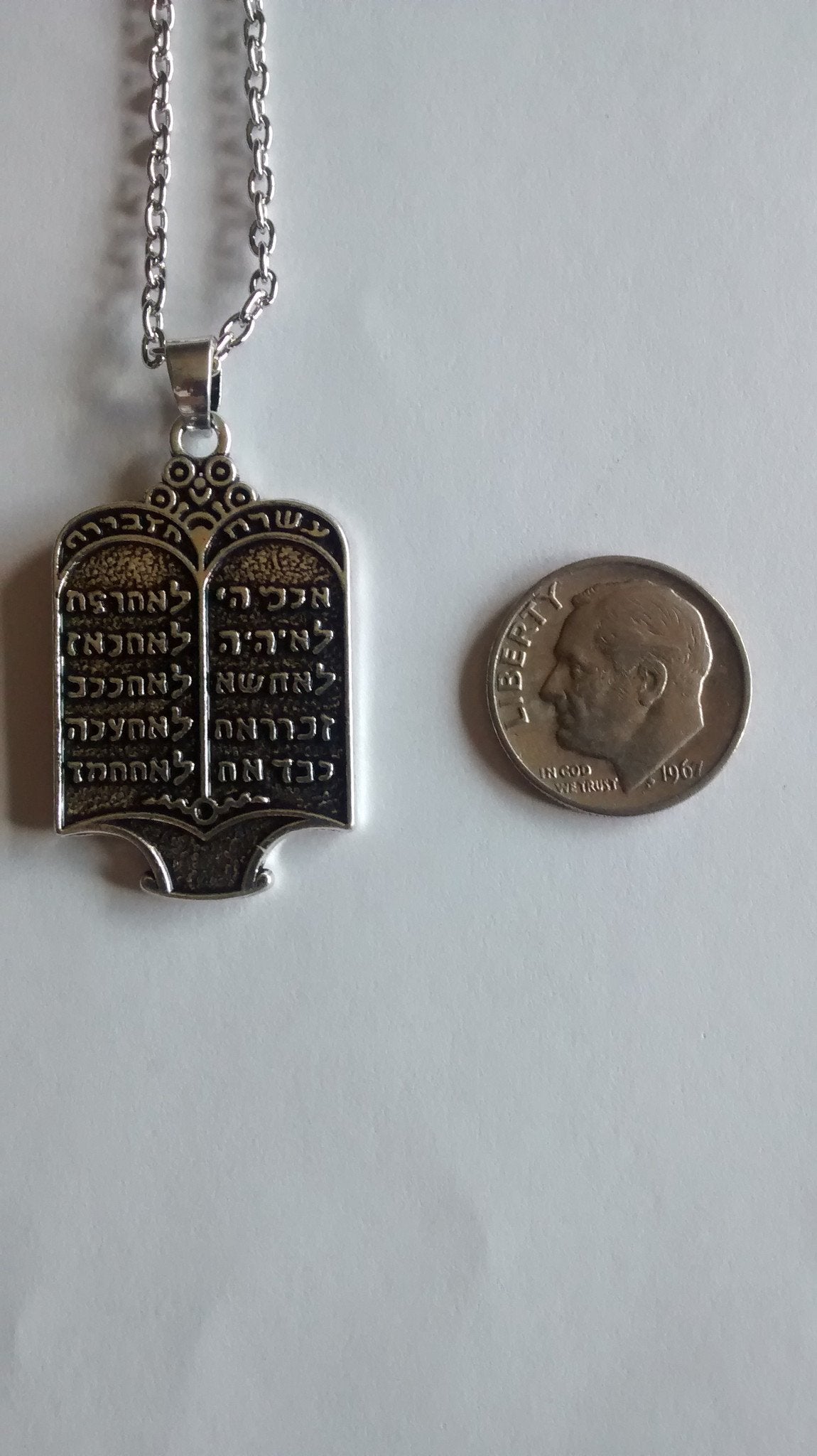 10 Commandments in Hebrew Necklace - Rock of Israel 