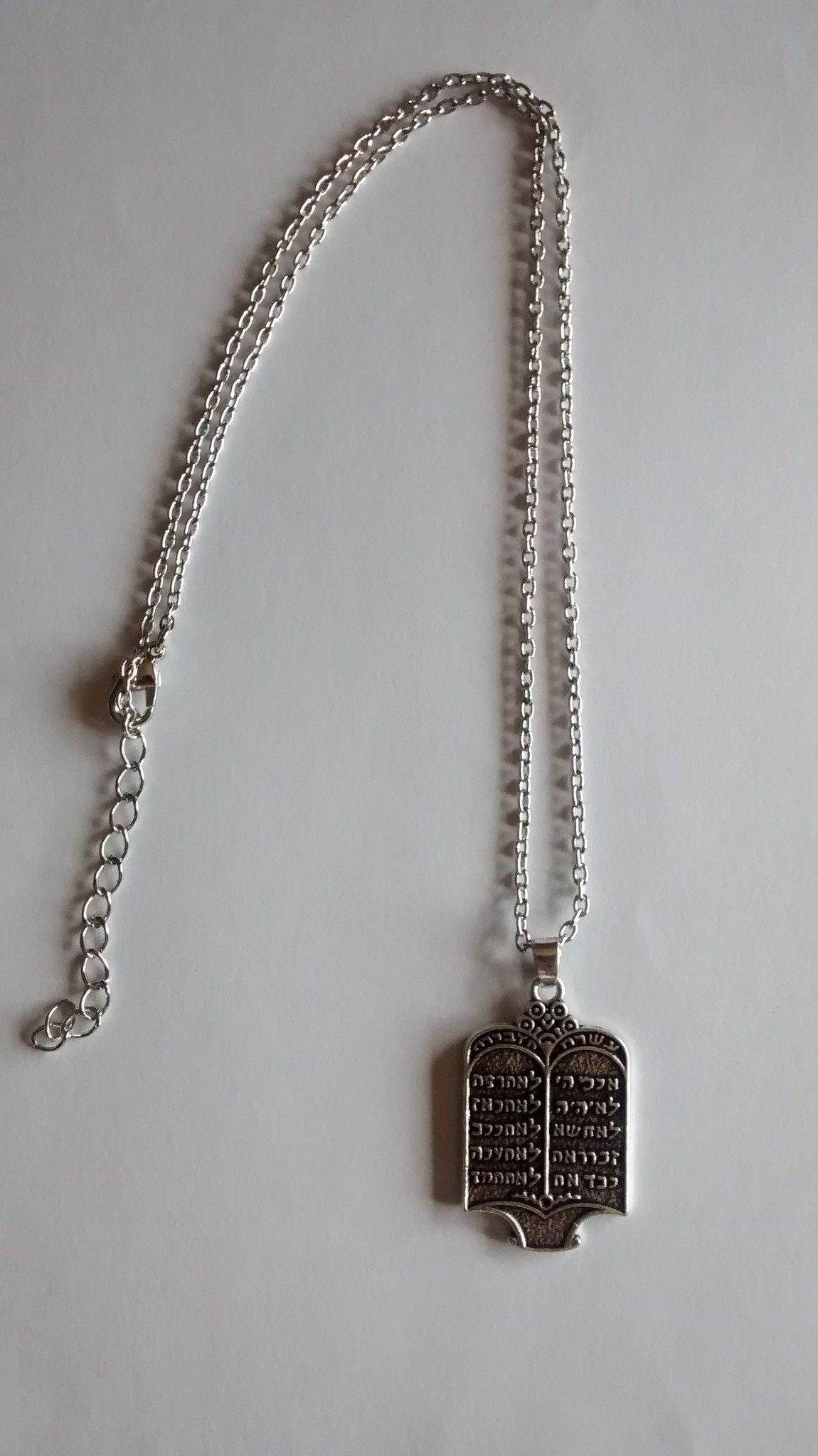 10 Commandments in Hebrew Necklace - Rock of Israel 