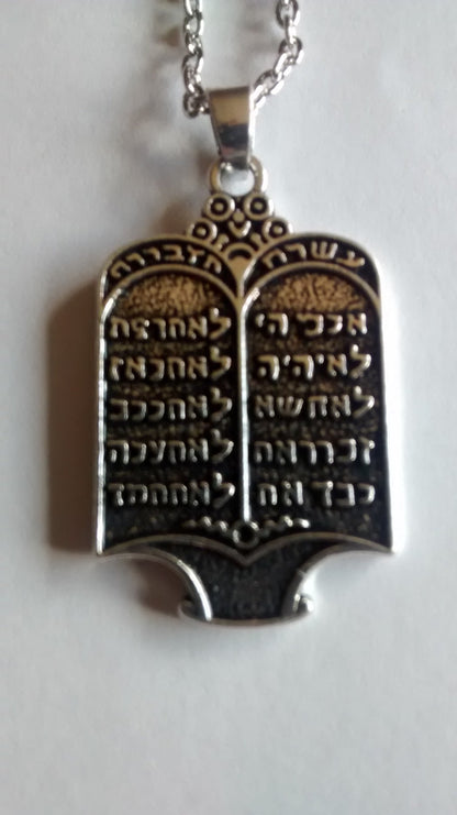 10 Commandments in Hebrew Necklace - Rock of Israel 