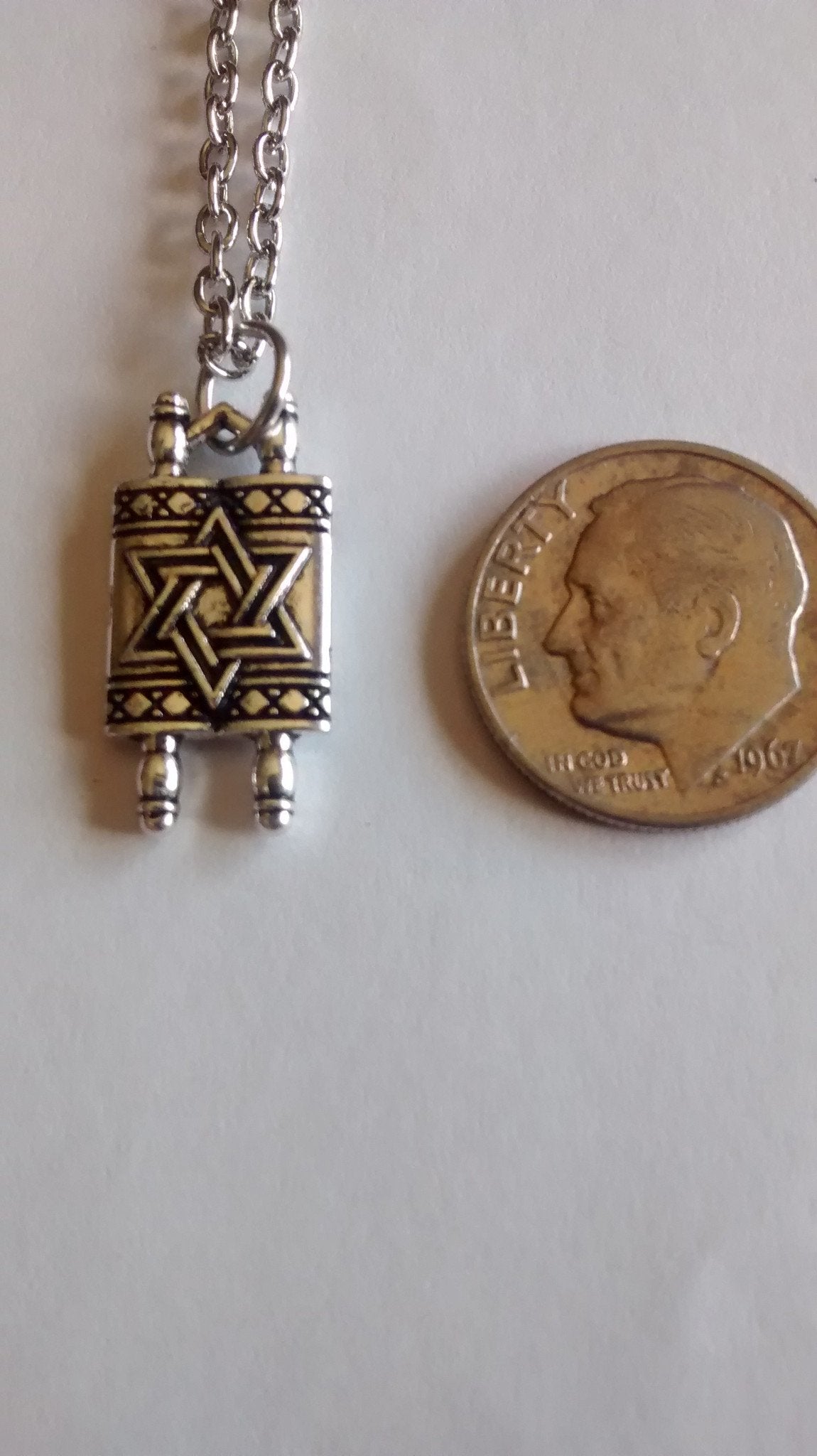 Mini Torah Scroll Necklace - Rock of Israel 