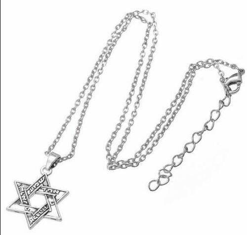 Star of David with Shema in Hebrew inside Necklace