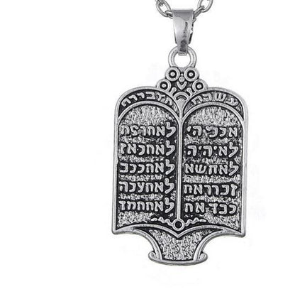 10 Commandments in Hebrew Necklace - Rock of Israel 