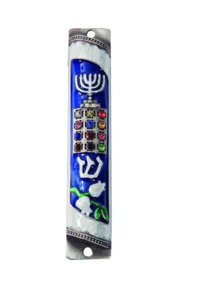 Breastplate 12 Stones Mezuzah - Rock of Israel Store