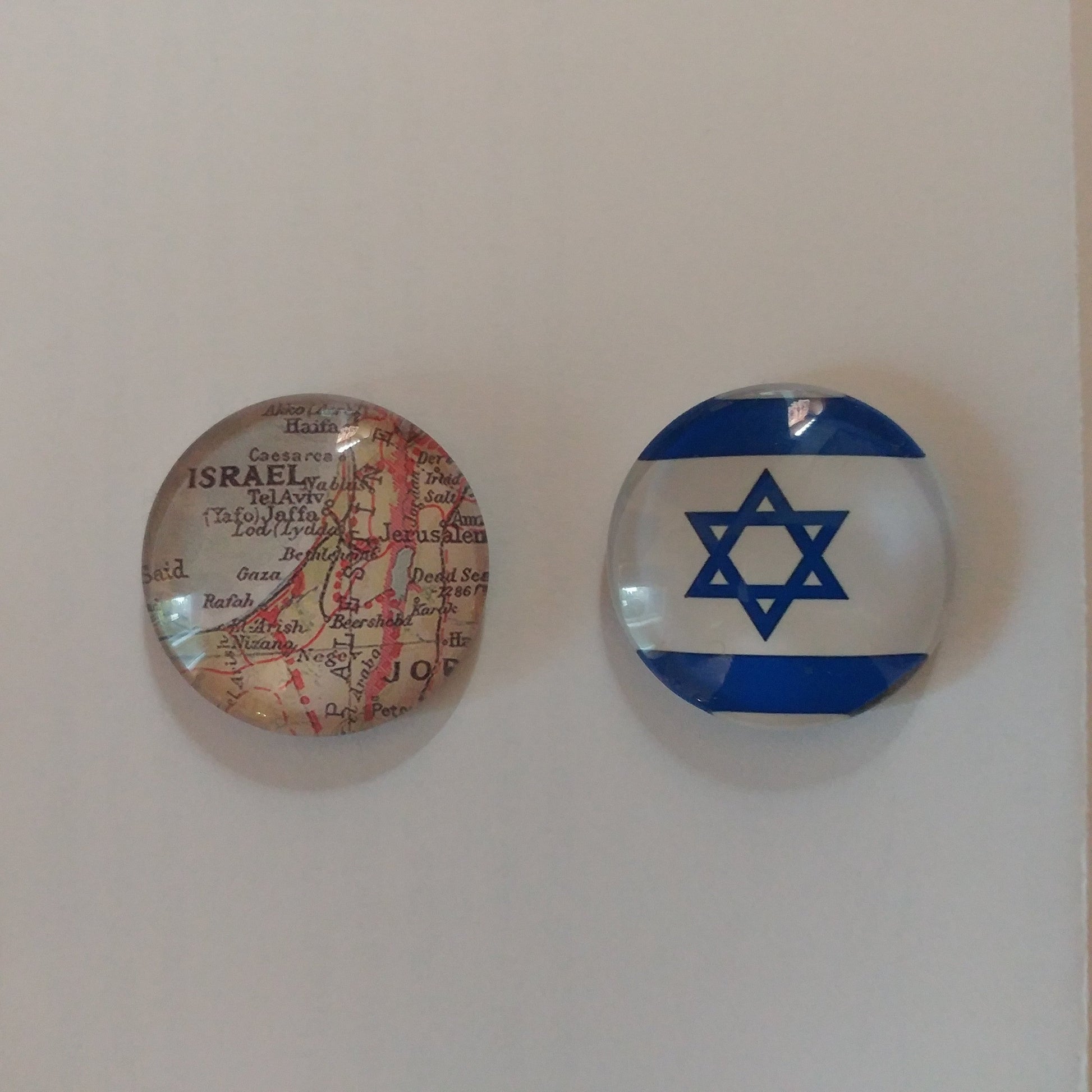 Israel flag and Israel map - TWO Fridge Magnets - Rock of Israel Store