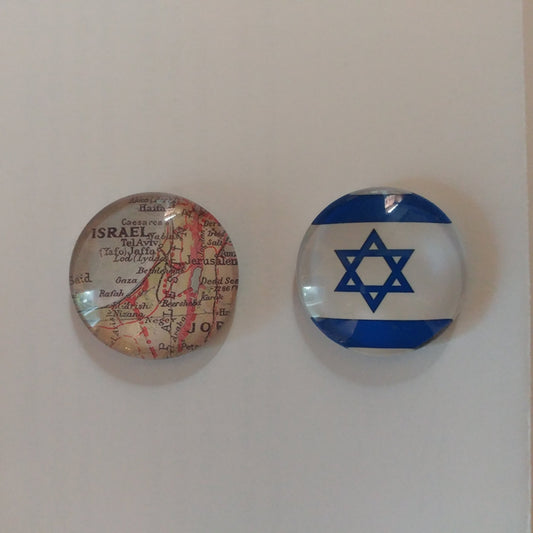 Israel flag and Israel map - TWO Fridge Magnets - Rock of Israel Store