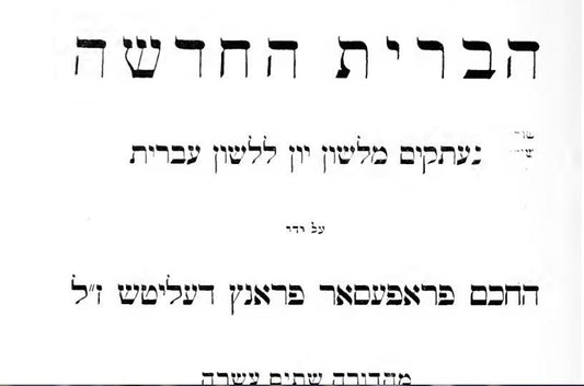 FREE e-book: Hebrew New Testament pdf - Rock of Israel Store