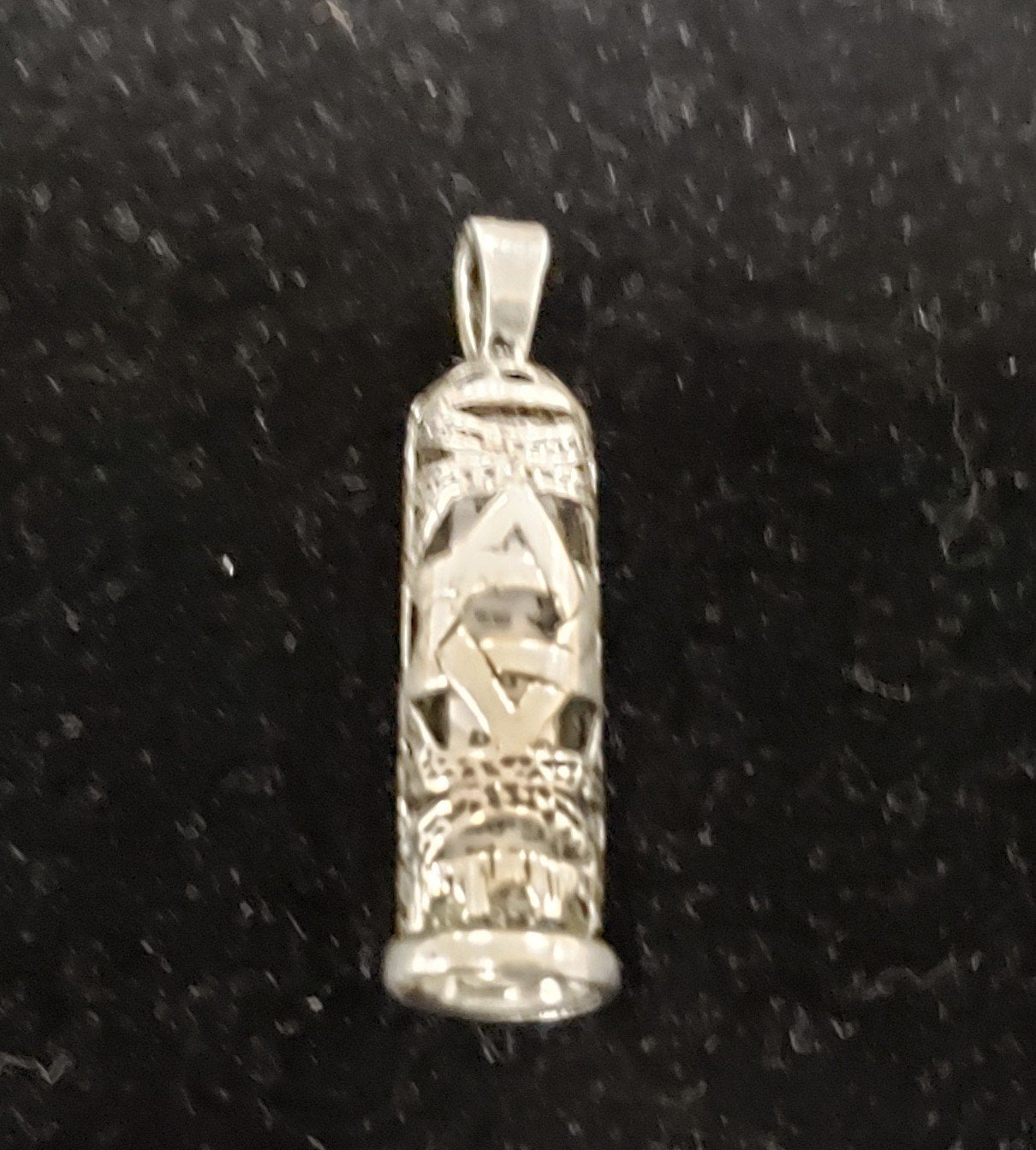 Mezuzah necklace with scroll inside. Silver 925 - Rock of Israel Store