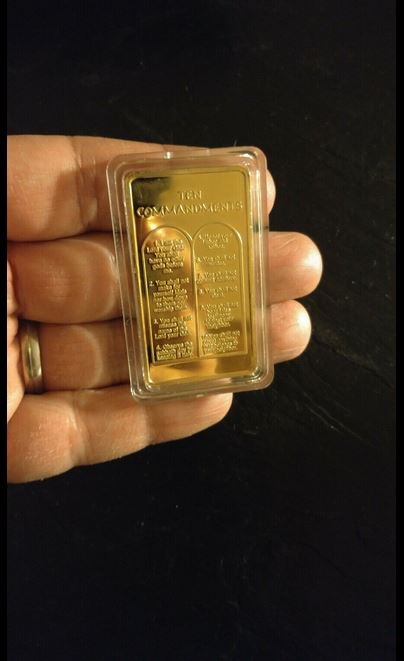 Moses on Mt. Sinai / Simulated Gold Ingot Bullion Bar