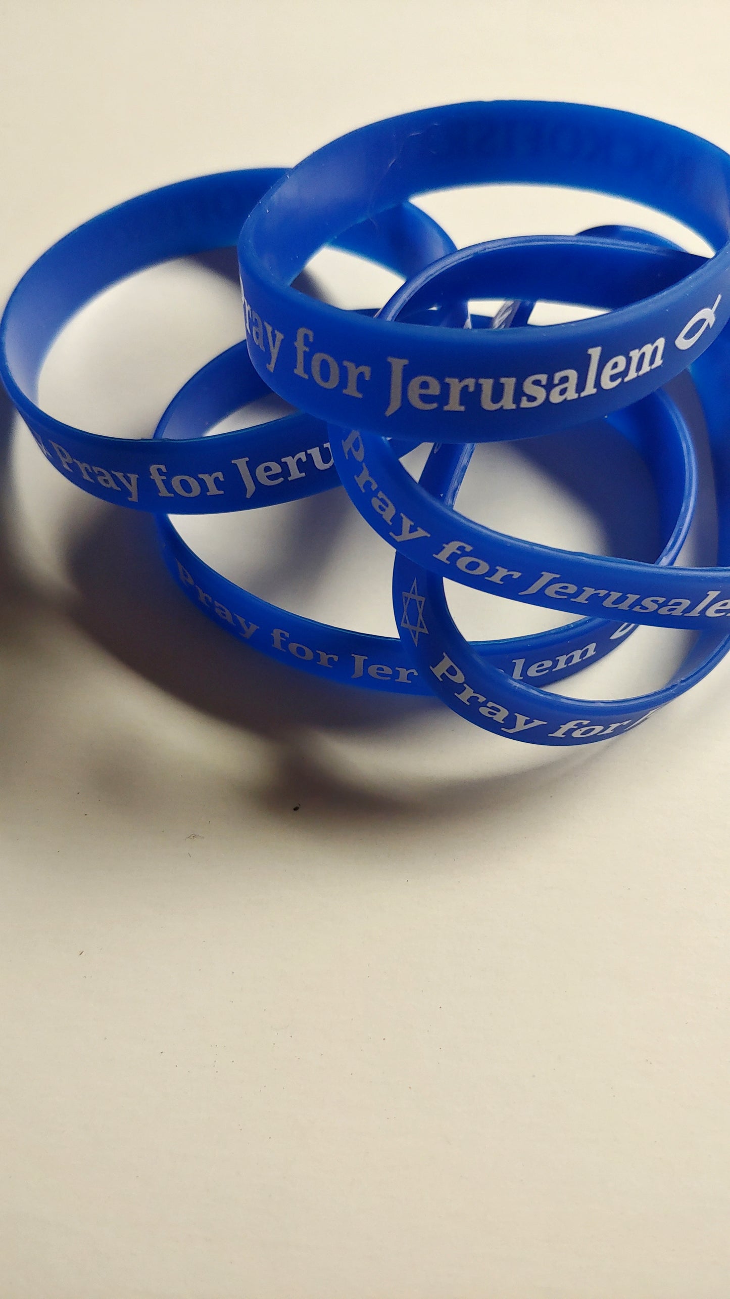 Pray for Jerusalem / Pray for Israel rubber wristband